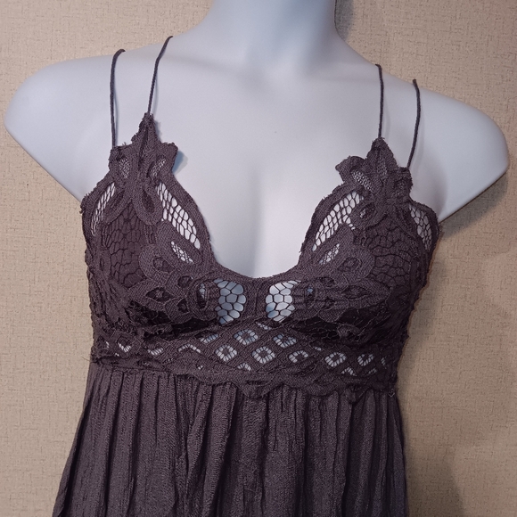 Free People Adella Slip Dress in Charcoal Size XS - Picture 2 of 4